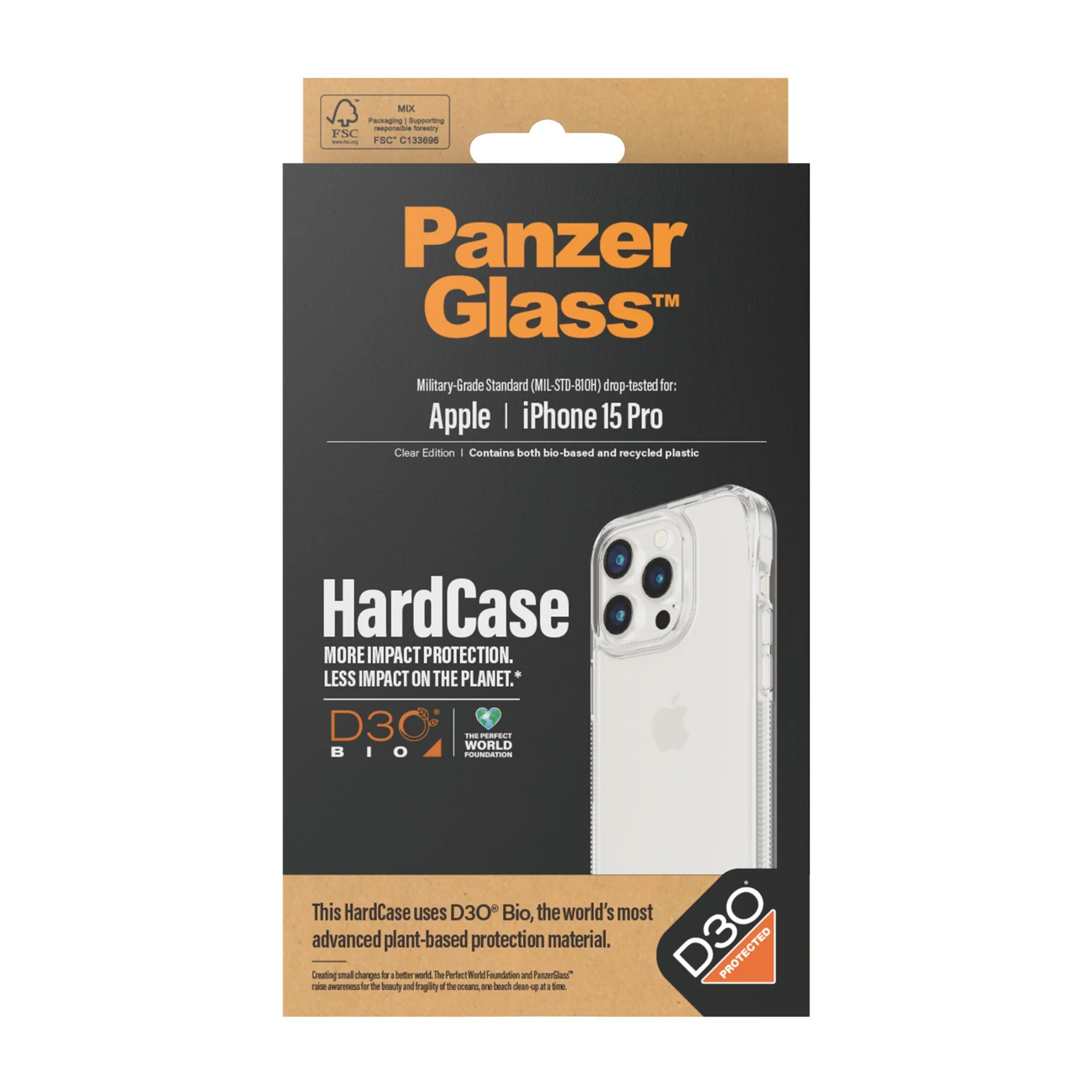ÉTUI RIGIDE PANZERGLASS® AVEC D3O IPHONE 15 PRO