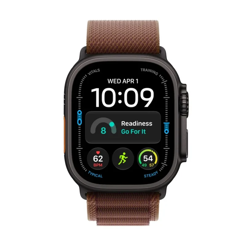 Apple Watch Ultra 4 GPS + Cellular 49 mm Titane noir avec Boucle Alpine bordeaux — S