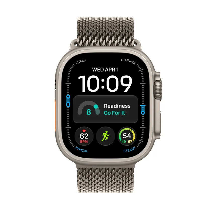 Apple Watch Ultra 4 GPS + Cellular 49 mm Titane noir avec Boucle milanaise titane noir — M – Image 2